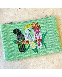 Cockatoo Beaded Clutch