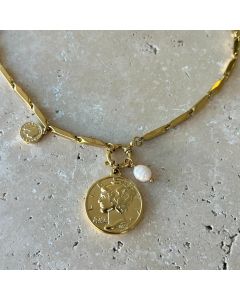 One Dime Necklace - Gold