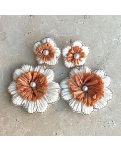 Raffia Flower Earrings