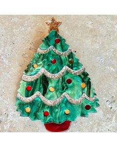 Christmas Tree Brooch - Acrylic