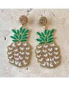 Gold Pineapple Earrings