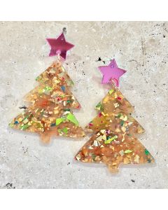 Acrylic Christmas Tree Earrings