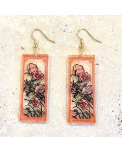 Acrylic Flowers Pink Earrings