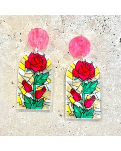 Acrylic Rose Earrings