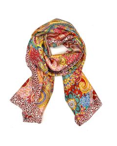 Paisley Patchwork Scarf - Orange Mix