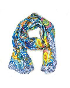 Paisley Patchwork Scarf - Blue Mix