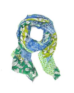 Patchwork Scarf - Blue Mix