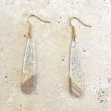 Wooden and Acylic Glitter Earrings