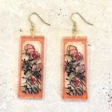 Acrylic Flowers Pink Earrings