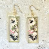 Acrylic Flowers Green Earrings