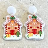 Acrylic Christmas House Earrings