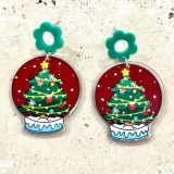 Acrylic Christmas Globe Earrings