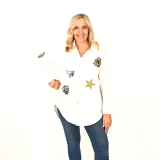 Julia Long Sleeve white Shirt with embroidery