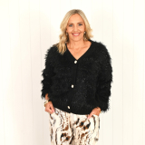 Sophie Black Fluffy Jacket