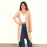 Leah Beige longline Cardigan