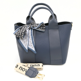 Anna Nova Brown Messenger Navy with print scarf