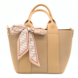 Anna Nova Brown Messenger Taupe with print scarf