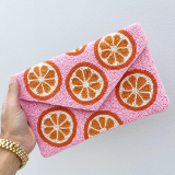 Orange Slice Beaded Clutch