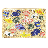 Beaded Shell Clutch 