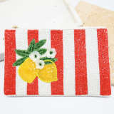 Beaded red and white stripe with lemons