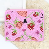 Strawberry Beaded Pouch