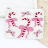Candy Cane Beaded Pouch