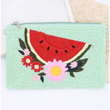 Watermelon Beaded Pouch
