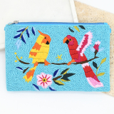 Parrot Beaded Clutch