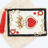 Queen of Hearts Beaded Pouch