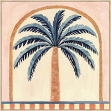 Palm Window Blue 100x100