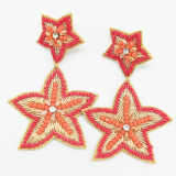 Beaded Starfish Earrings