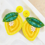 Beaded Lemon Earrings