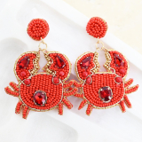 Beaded Crab Earrings