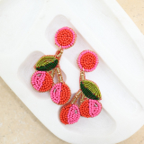 Beaded Cherry Earrings