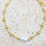 JFD-B-GD  Gold and Pearl Necklace