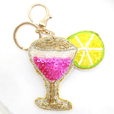 Beaded cocktail keyring