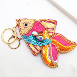 Beaded Tropical fish keyring