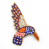 Beaded Hummingbird Brooch