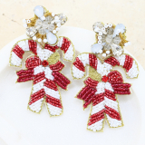 Candycane Beaded Earrings