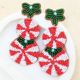 Christmas Candy Beaded Earrings