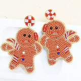 Gingerbread Beaded Earrings