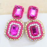 Beaded Pink Earrings