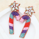 Beaded Candycane Earrings