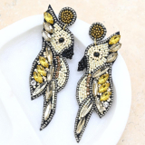 Beaded Bird Earrings 