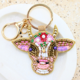 Cow Beaded Bag  Charm / Keyring