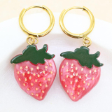 JKV-E-RD  Red Strawberry Earings