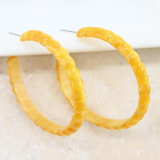 JLI-E-BR  Acrylic Brown hoop Earrings