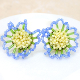 JLS-E-BL  Anna Nova Flower Earring Blue 