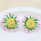 JLS-E-PK  Anna Nova Flower Earring Pink 