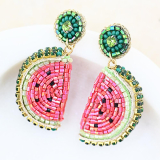 JON-E  Watermelon Beaded Earrings
